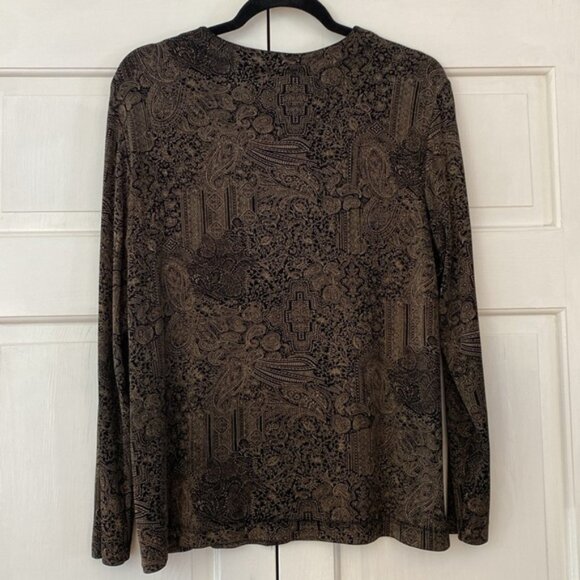 Chico’s Size 2 Travelers Tie Cardigan Embellished Black Metallic‎ Chicos Large - Picture 7 of 9